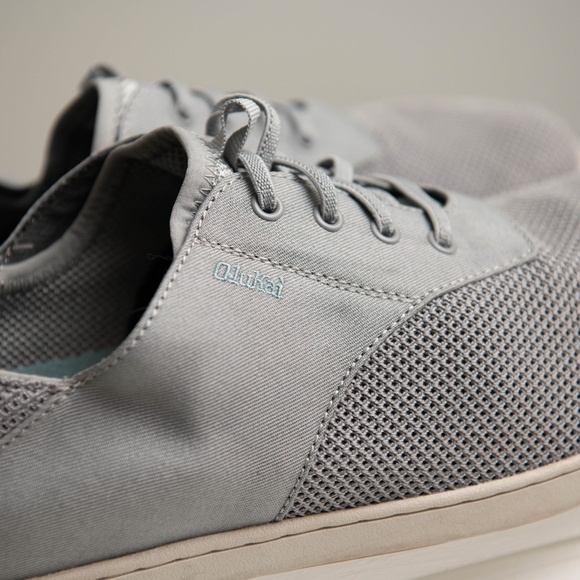 Olukai Nohea Moku Gray Boat Shoes Slip On Sneakers, Men's Size 11 Lace up Knit - Picture 4 of 6